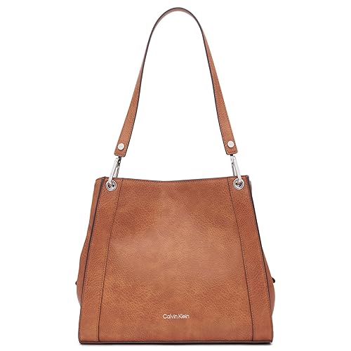 Calvin Klein Reyna Novelty Triple Compartment Shoulder Bag - One Size - Caramel Mix