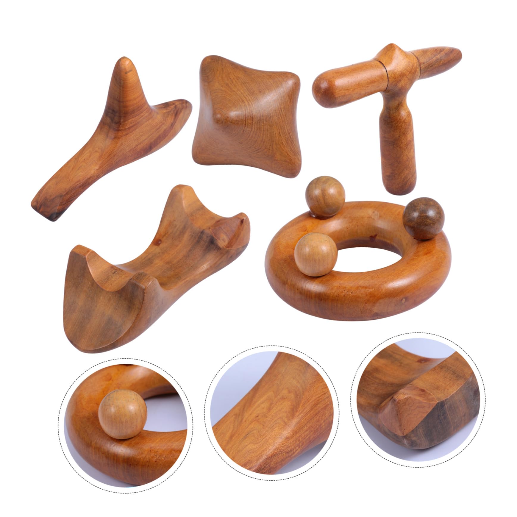 de Tabla de Madera Guasha Herramienta de Raspado Juego de 5 Piezas Material Sintético para Aliviar para Masaje Corporal y Facial Adecuado para Viajes