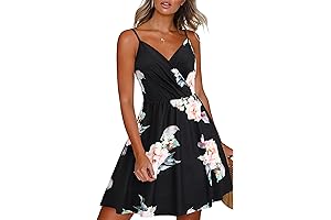 Women's Summer Two-Piece Set: Casual V-Neck Dress and Shorts