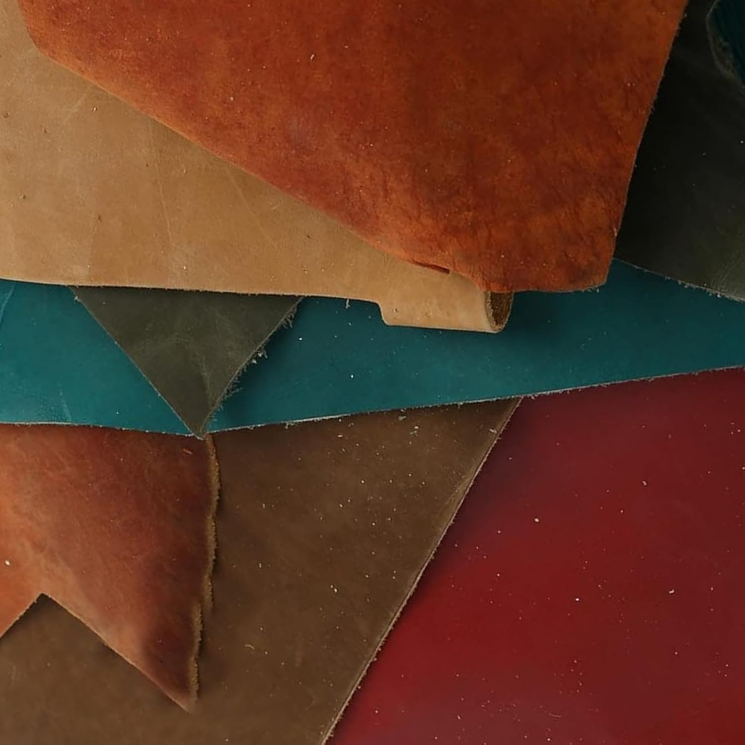 Leather Scrap Material, Multi-Colour Leather Pieces, Assorted Craft Pieces Ideal for Any Craft Work Thick Genuine Cowhide Scraps Leather Scraps for Crafts Tools/Crafts/DIY (2, Pounds)