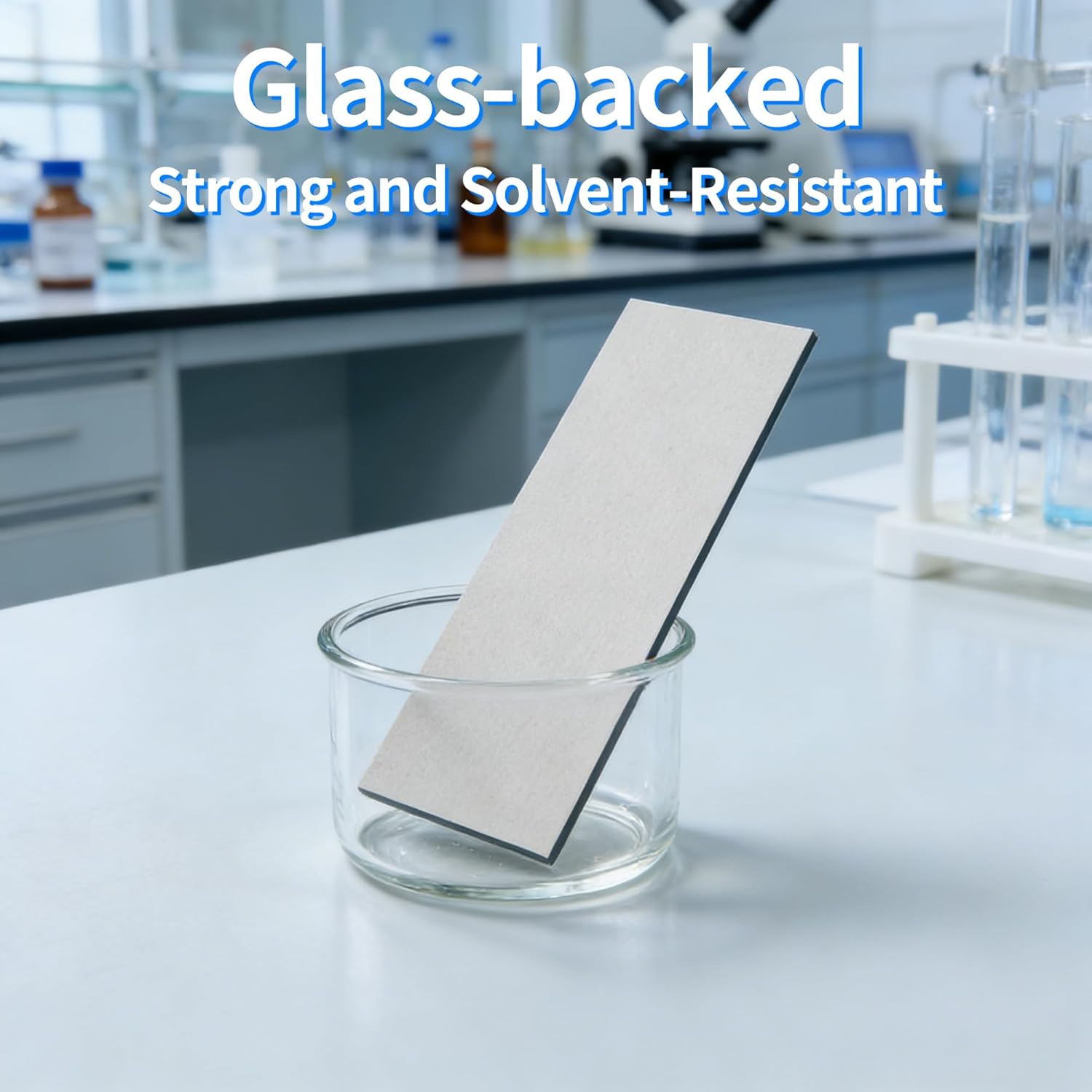 TLC Plates GF254, Thin Layer Chromatography Plates Glass Backed 0.98" x 2.95" Lab Analysis Silica Gel 80 Pack