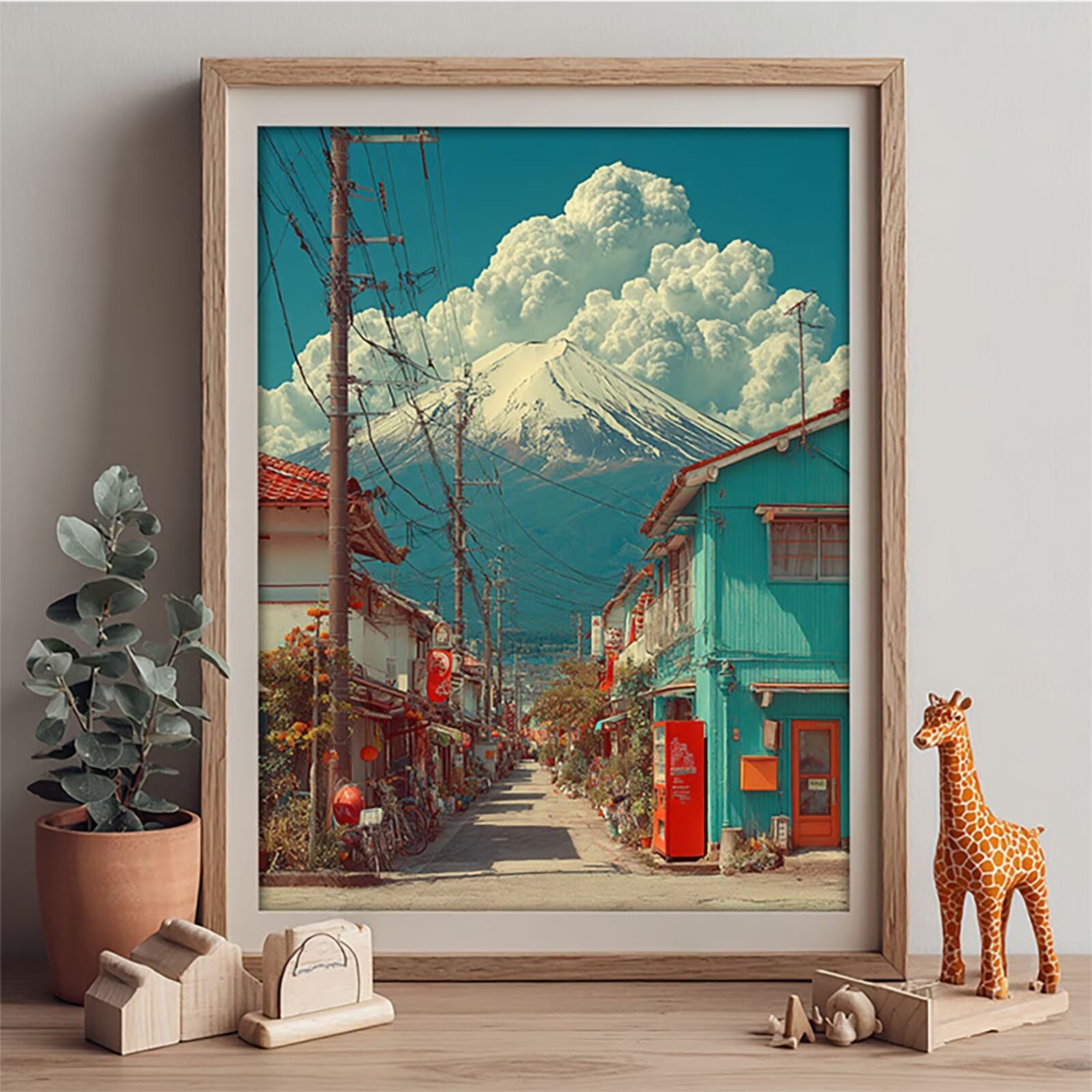 Mount Fuji Diamond Art, widok ulicy 5D DIY zestawy do malowania diamentowego, 5D, pełne wiercenie, zestawy artystyczne dla dorosłych, rękodzieło, haft krzyżykowy, rękodzieło, dekoracja pokoju