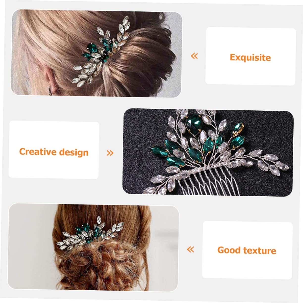Ipetboom 5pcs Bride Hair Comb Rhinestones Elegant Side Comb Hair Accessory for Weddings Engagements and Special Occasions Design for Instant Stunning Hairstyles