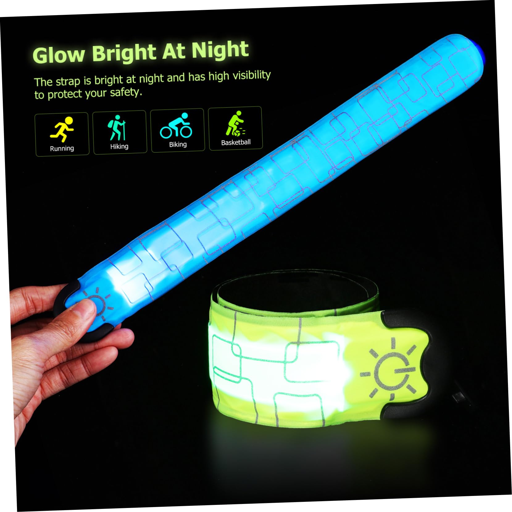 HEMOTON 4piezas Papa Brazaletes Led Reflectantes Recargable por USB para Correr La Noche