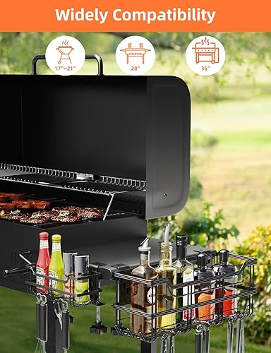 Miniatura 6 de Organizador de parrilla para accesorios de parrilla Blackstone de 28"/36", paquete de 2 unidades, accesorios de parrilla de parte superior plana,