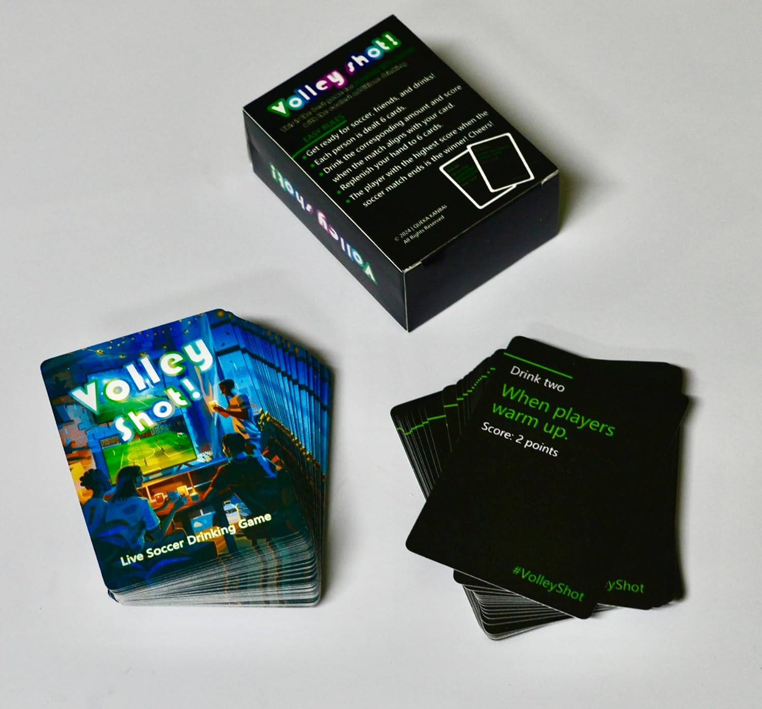 Volley Shot! Live Soccer Drinking Cards Game for Family Game Night, Party Game Night, Soccer Funs, Easy Games for Adult Game Nights - 2024 New Edtion
