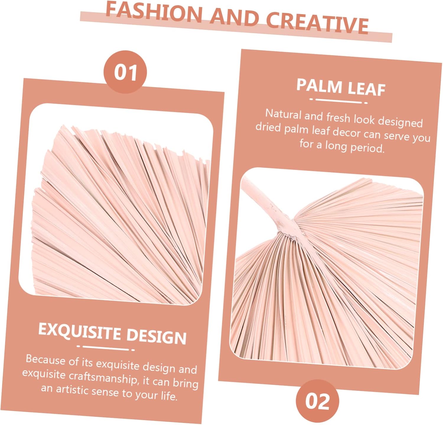 SOLUSTRE Dried Palm Leaf Fan Decor for Weddings and Home Natural Boho Leaf Ornament Chic Wall Art for Parties and Events Dried Plant Decoration