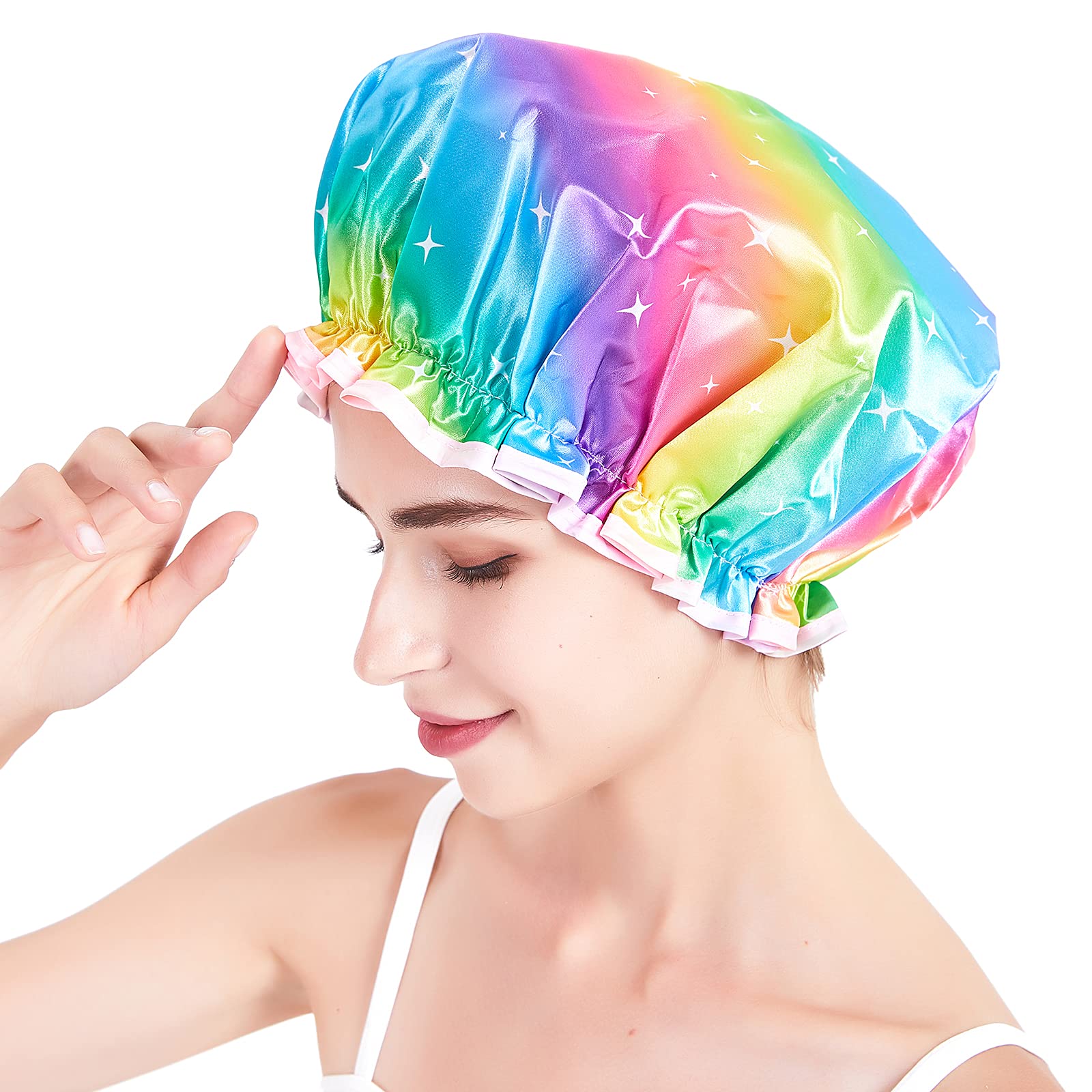 Kite kiss Rainbow Shower Cap with 