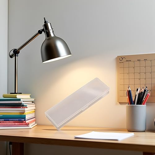 Miniatura 3 de Caja de lápices transparente blanca transparente esmerilada de gran capacidad Caja de lápices Estuche de papelería Portatalápices transparente S