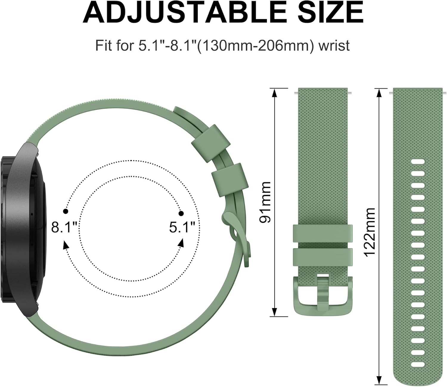 Vanjua 20mm Watch Bands Quick Release Replacement Wristband, 4 Pack Soft Silicone Waterproof Sport Straps Band for Men Women - Image 4