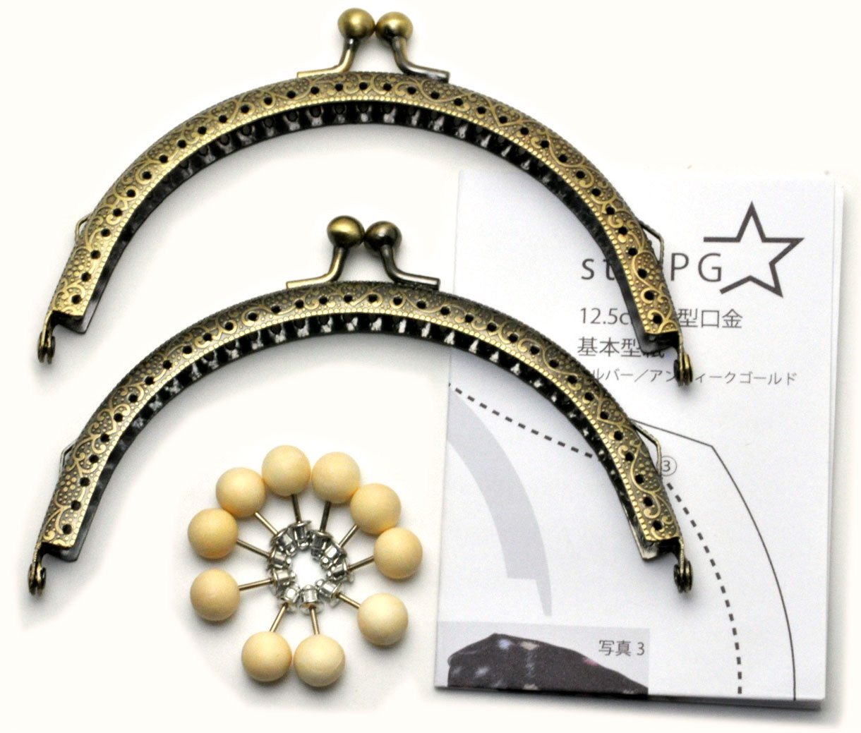 10個1セットを５セット！　くし型12.5㎝　口金　がま口　アンティークゴールド 10個1セットを5セット！ くし型12.5㎝ 口金 がま口