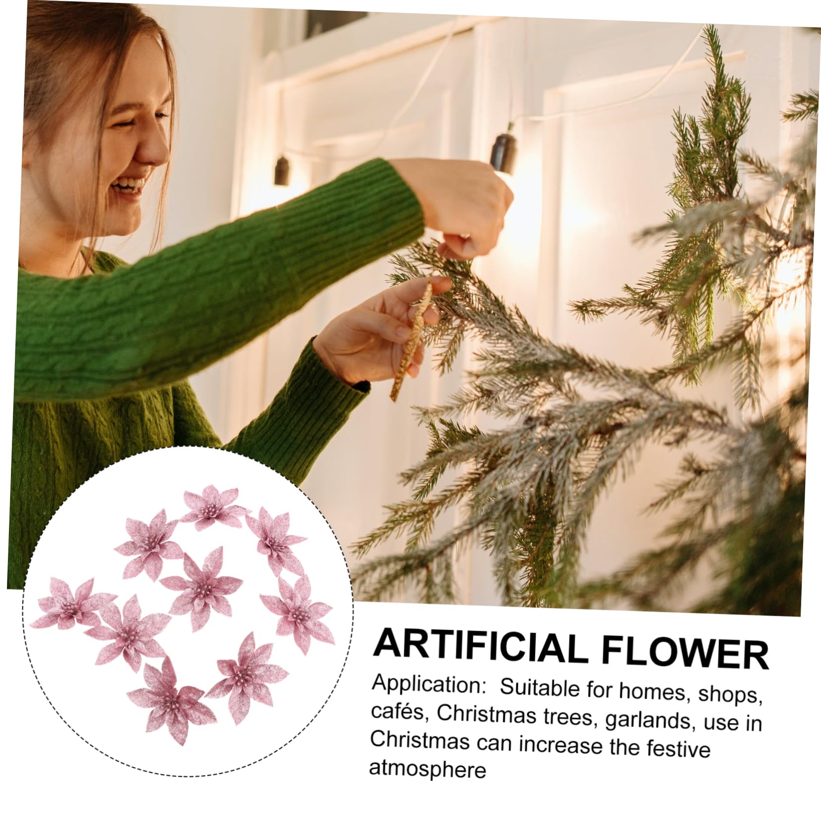 ABOOFAN 27stücke Teiliges Weihnachtsblumen Kunstblumen Große Poinsettia-Dekoration Für Weihnachtsbaum Festliche Weihnachtsdeko Für Heim Und Garten Für Wreaths Und Partys