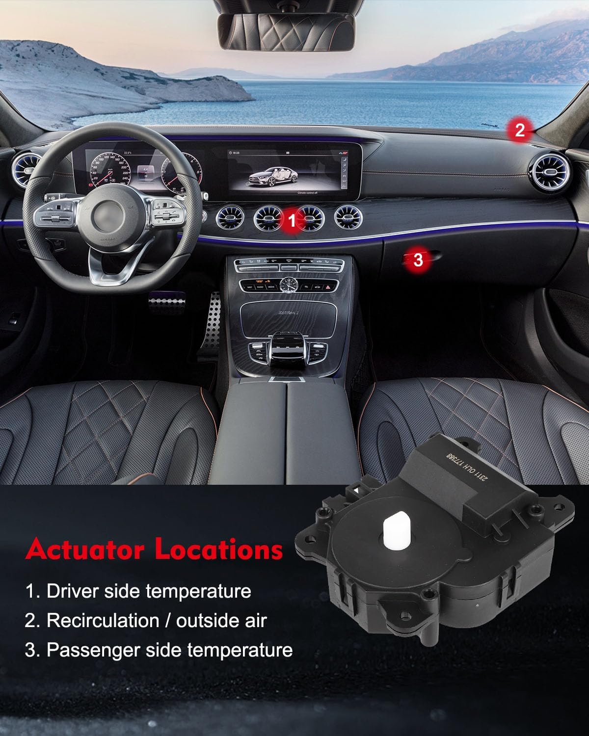 Air Door Actuator A/C HAVC Heater Blend Door Actuator Replacement for 1997-2001 for Toyota for Camry, 1999-2003 for Toyota for Solara 604-947