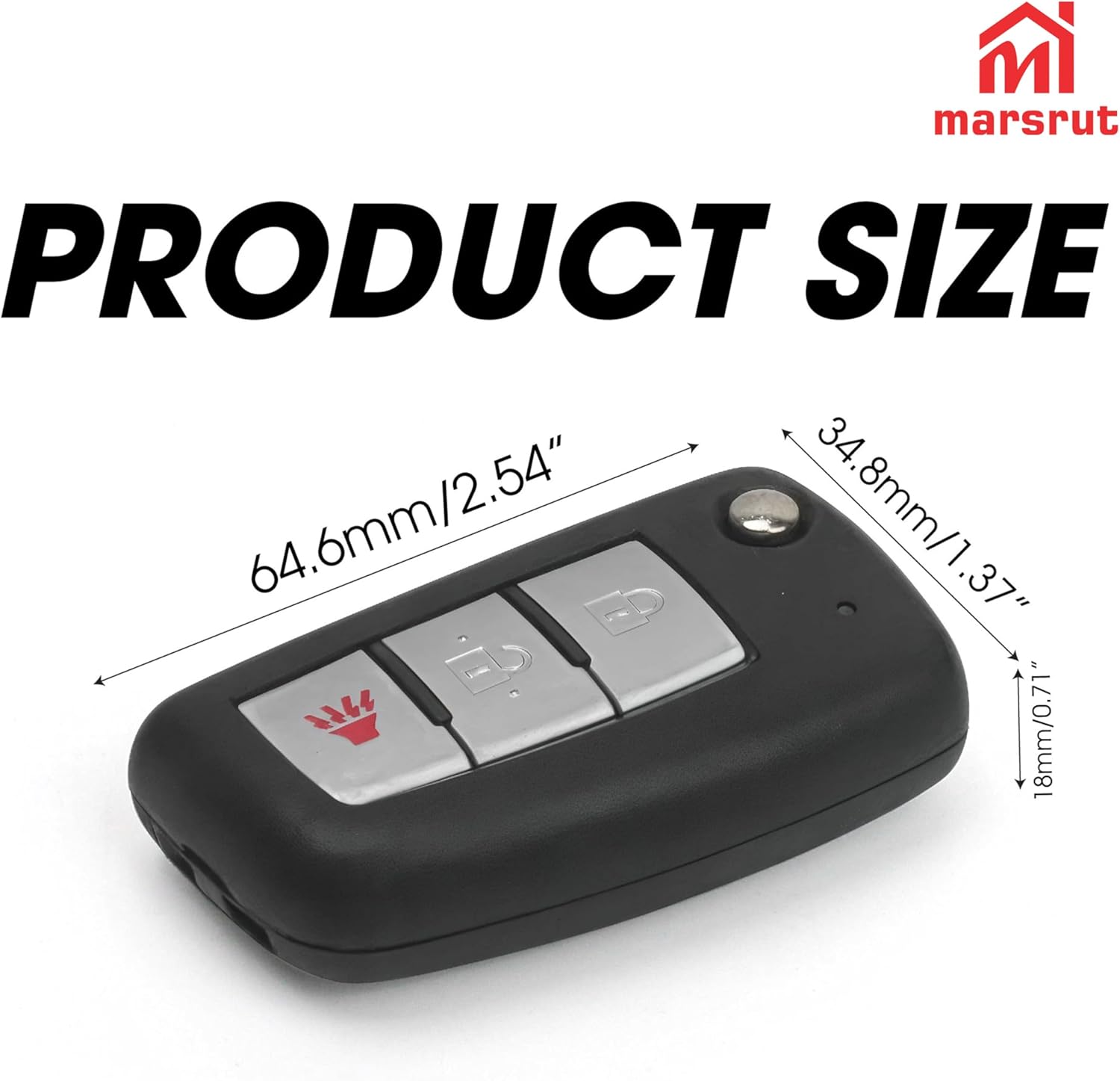 Key Fob Fit for Nissan Rogue 2014 2015 2016 2017 2018 2019 Car, 3-Button Flip Remote Replacement, Keyless Entry Uncut Ignition Accessories, FCC ID: CWTWB1G767, Replace H0561-4BA1A, H0561-4BA1B, 434MHz - Image 2