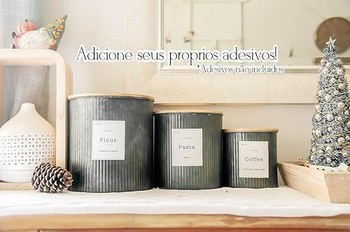 Miniatura 2 de Botes de cocina de granja para encimera, aprox. 5, 4 y 2 cuartos de galónjuegos de recipientes de lata para la cocinadecoración rústica del