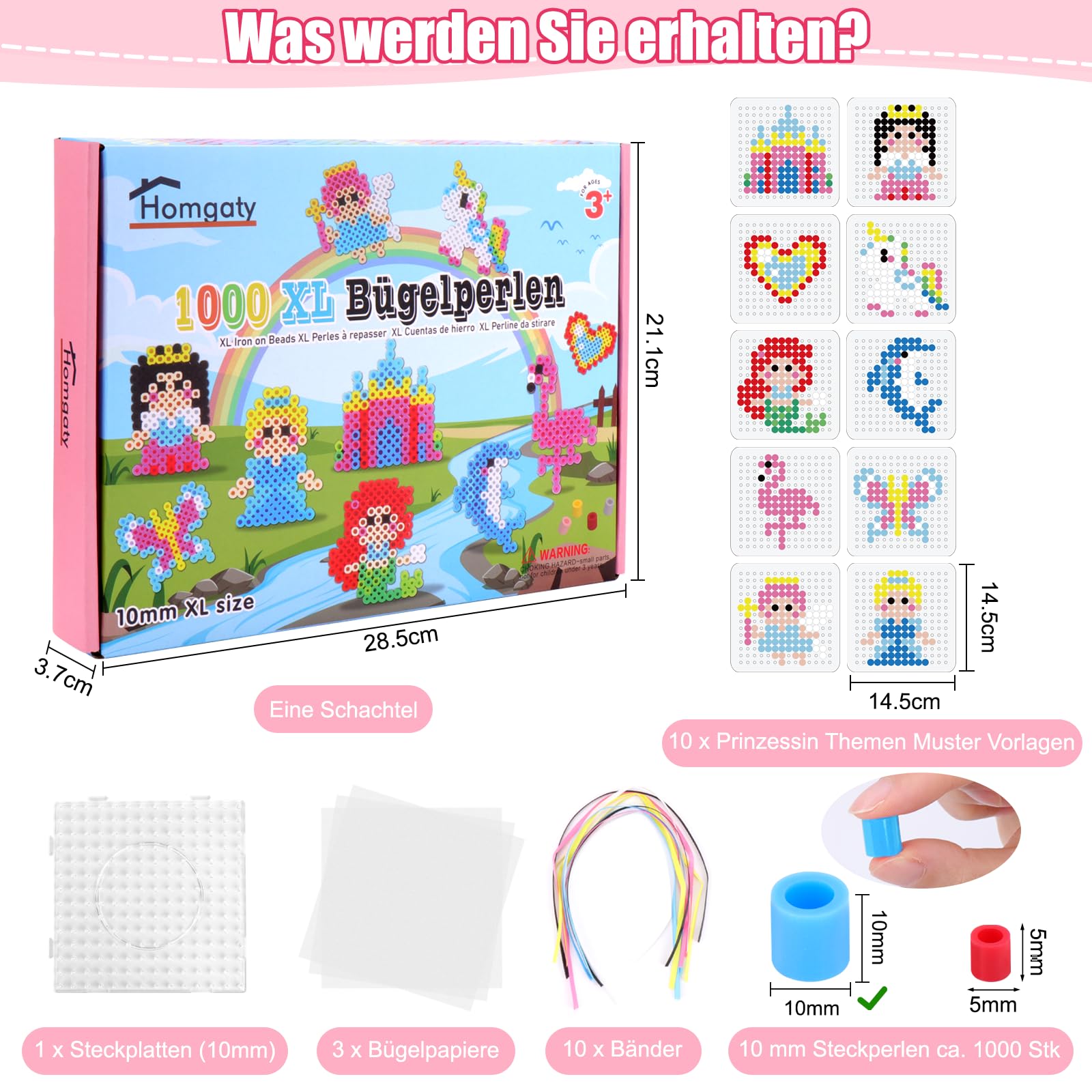 Smowo 1000 Perles à Repasser 10 Mm Pastel – Set Créatif XL Dès 3 Ans, 6 Couleurs Douces !