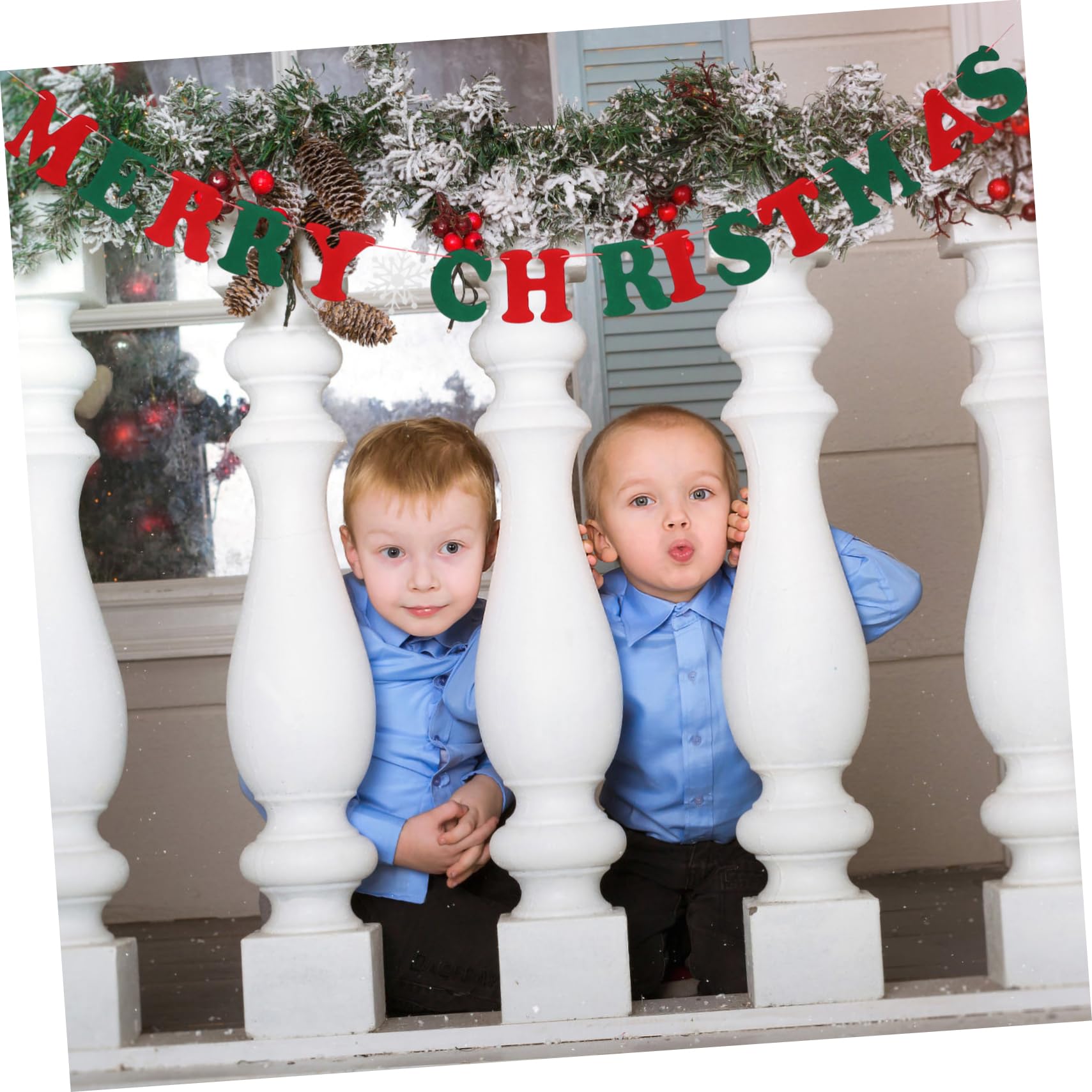 ibasenice 9pezzi Striscione Decorativo Di Natale Feltro Di Bandiere Con Lettere e Motivi Festivi Per Decorazioni Natalizie Casa Giardino e Feste Tema