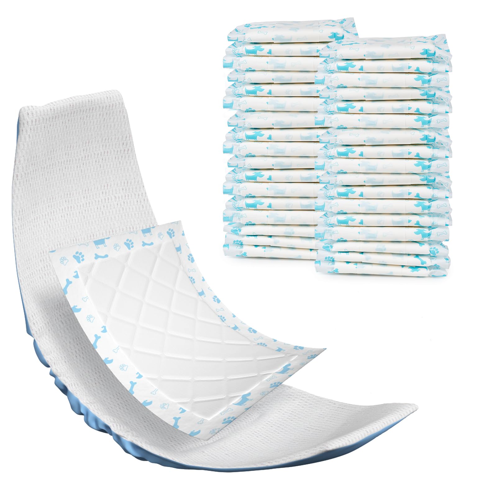 MICOOYO Disposable Dog Diaper Liners Booster Pads for Female and Male Dogs, Super Absorbent Doggie Diaper Insert Fit Most Washable Reusable Dog
