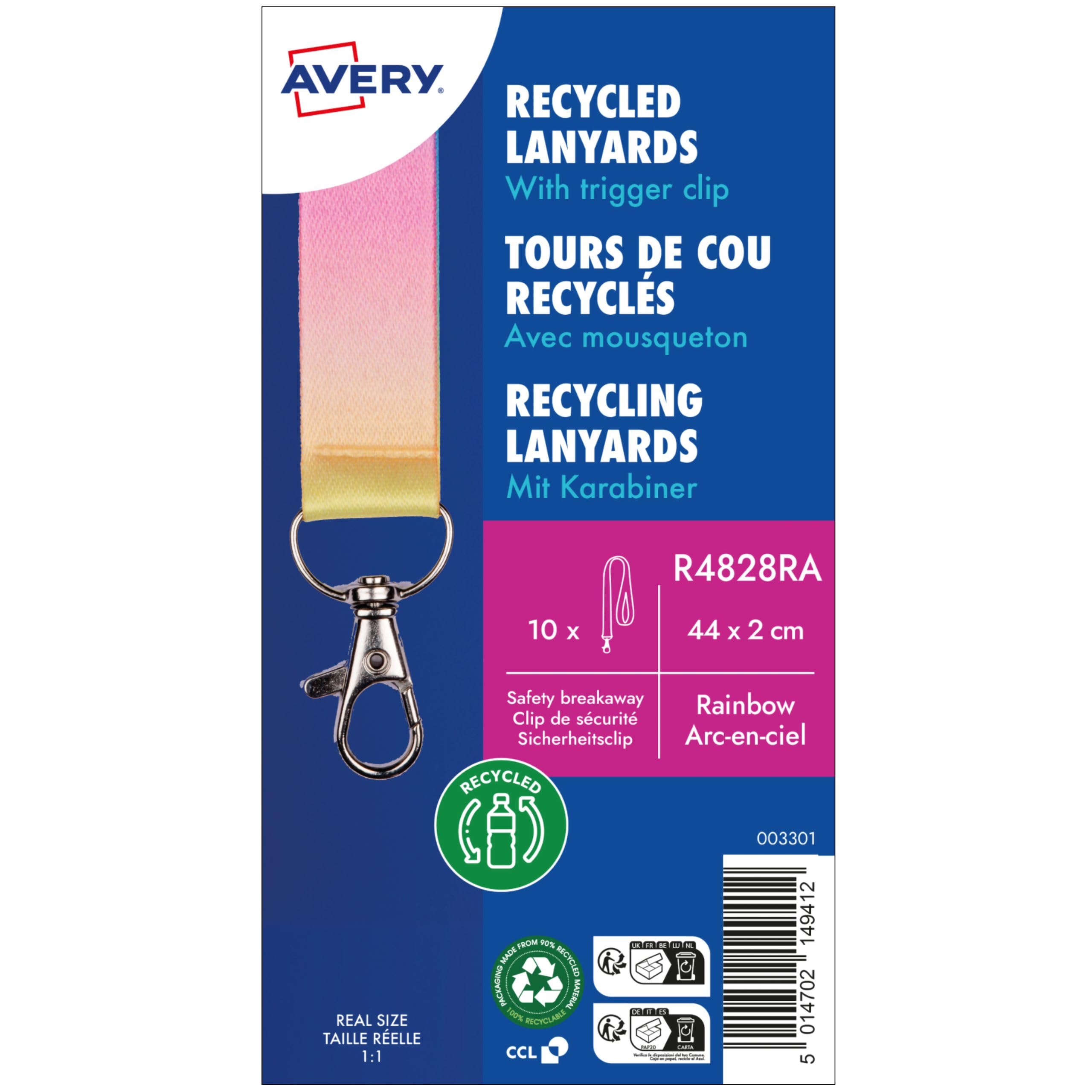 10 tours de cou recyclés à motif arc-en-ciel 44 cm de long x 2 cm de large