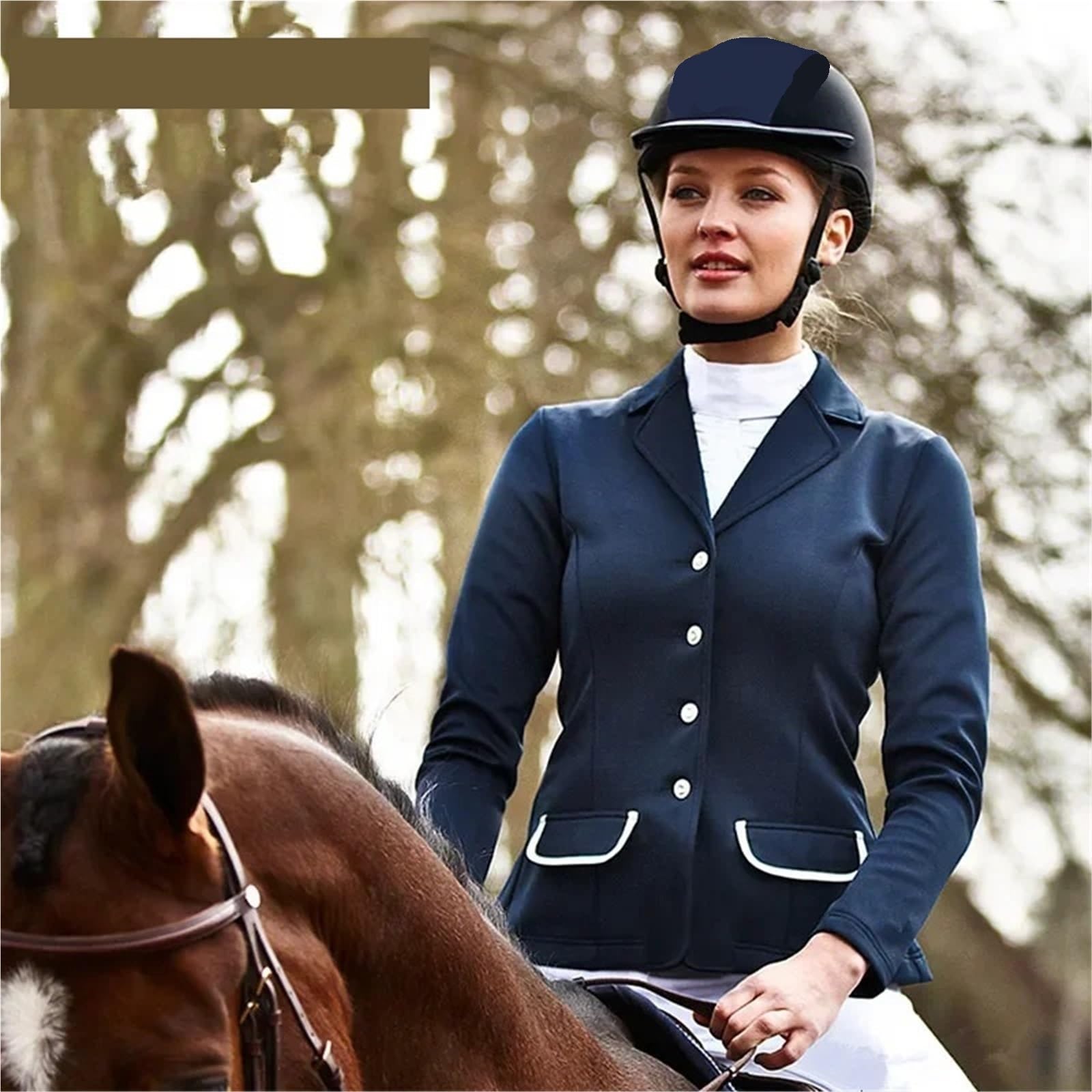 Chaqueta de equitación for mujer, blazer manga larga, estilo ecuestre, modesta, ideal for deportes ecuestres profesionales Para EquitacióN(Black color,36)