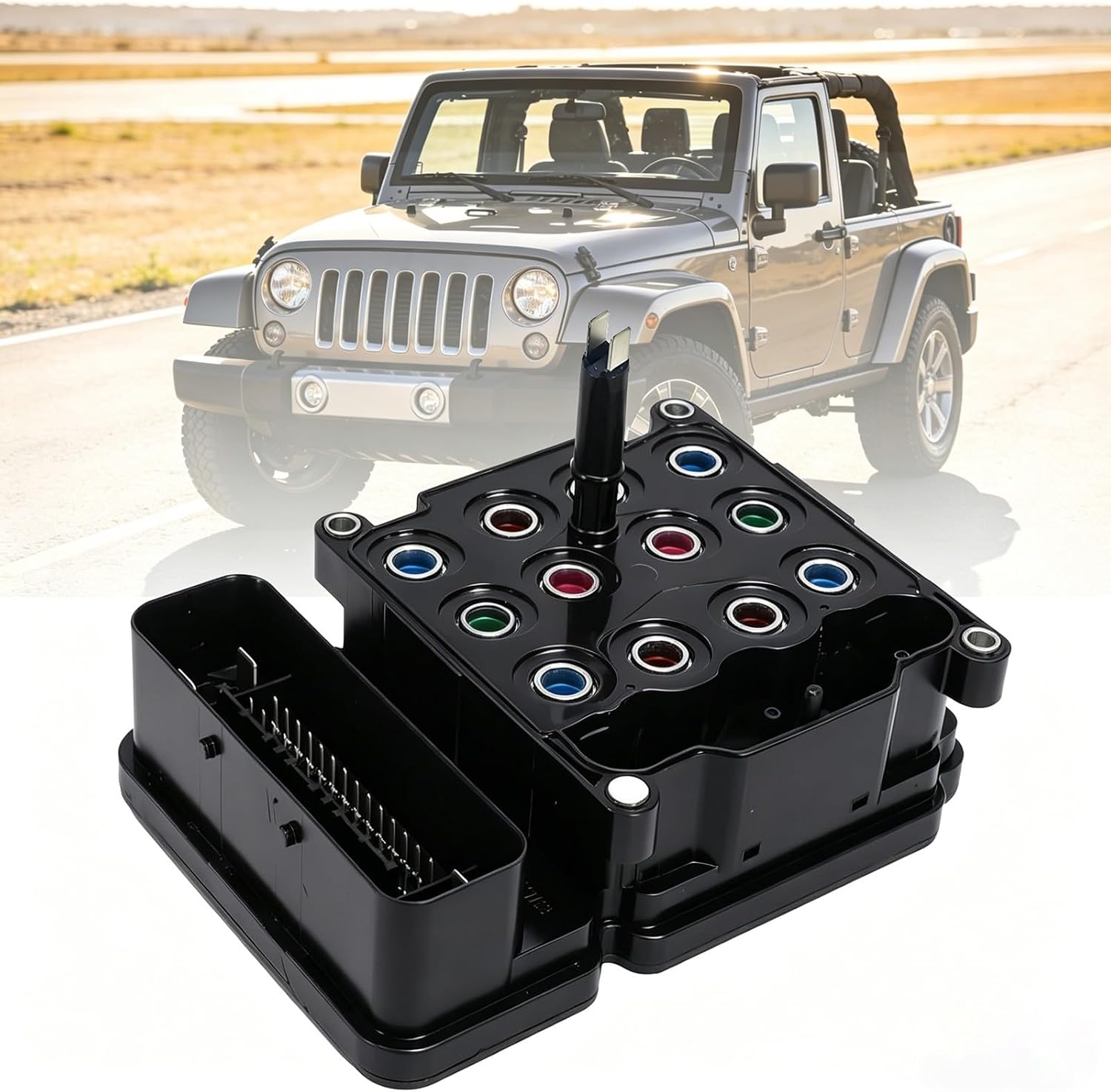68145835AE 68145835AA 68145835AB 68145835AC 68145835AD 68211530AA Compatible with Jeep Wrangler 3.6L 2012-2014 ABS Anti-Lock Brake Control Module E,Black