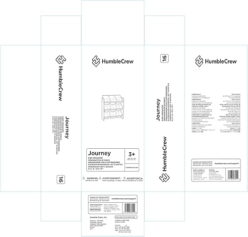 Miniatura 8 de Humble Crew Organizador de almacenamiento de juguetes de 9 contenedores con panel lateral de pizarra, color pastelblanco