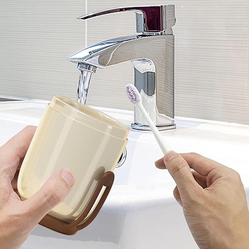 Miniatura 7 de Estuche para cepillo de dientes de viaje, taza portátil multifunción para cepillos de dientes con mango de silicona, contenedor de cepillo de
