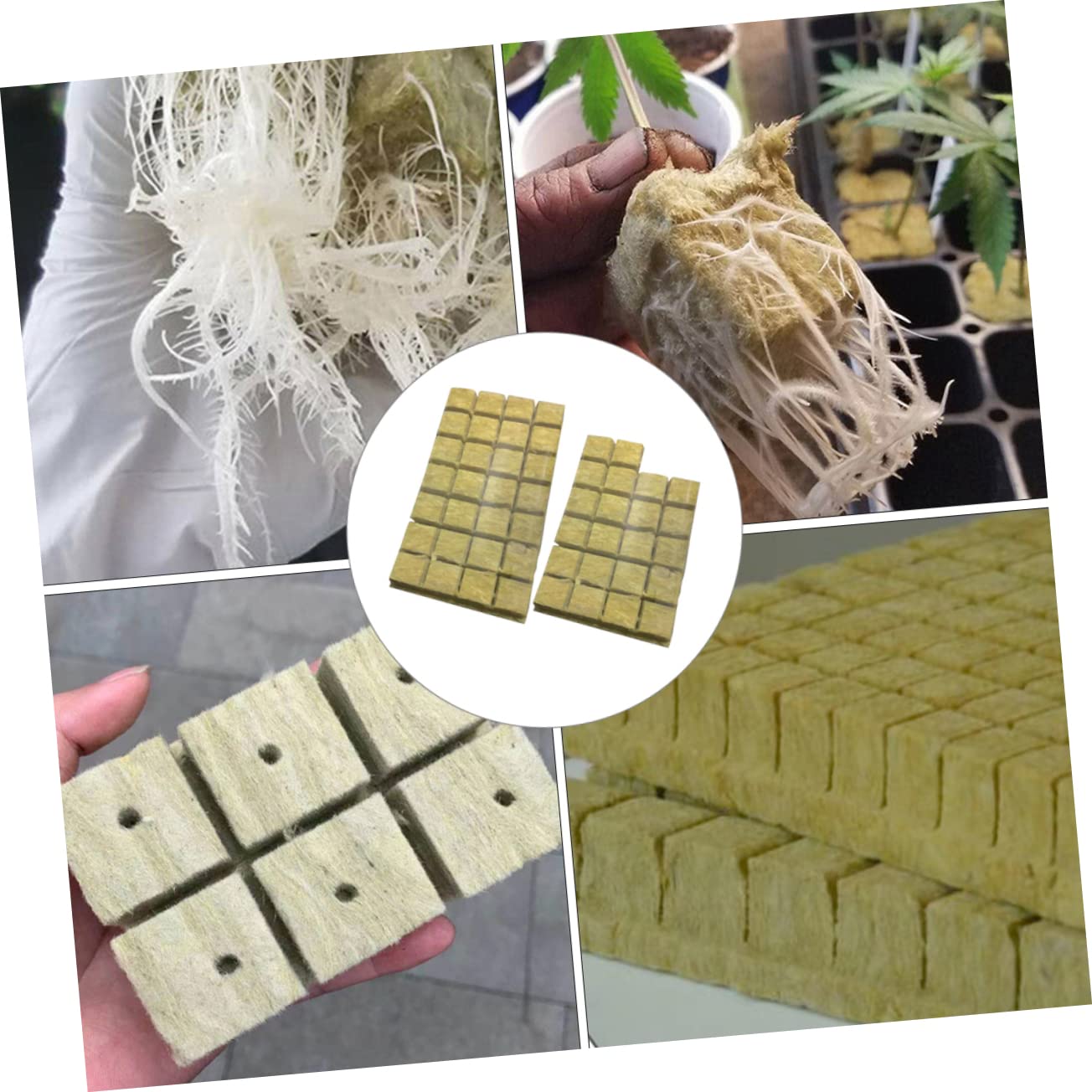 Yardwe 100Pcs Bouchons de Substrat sans Terre pour Bouturage Hydroponique, Support de Culture sans Sol, pour Jardinage Intérieur et Transplantation de Plantes