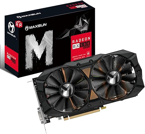 maxsun AMD Radeon RX 580 8GB 2048SP GDDR5 - Tarjeta gráfica de video para computadora GPU para juegos de PC 256-Bit DirectX 12 DVI, HDMI,