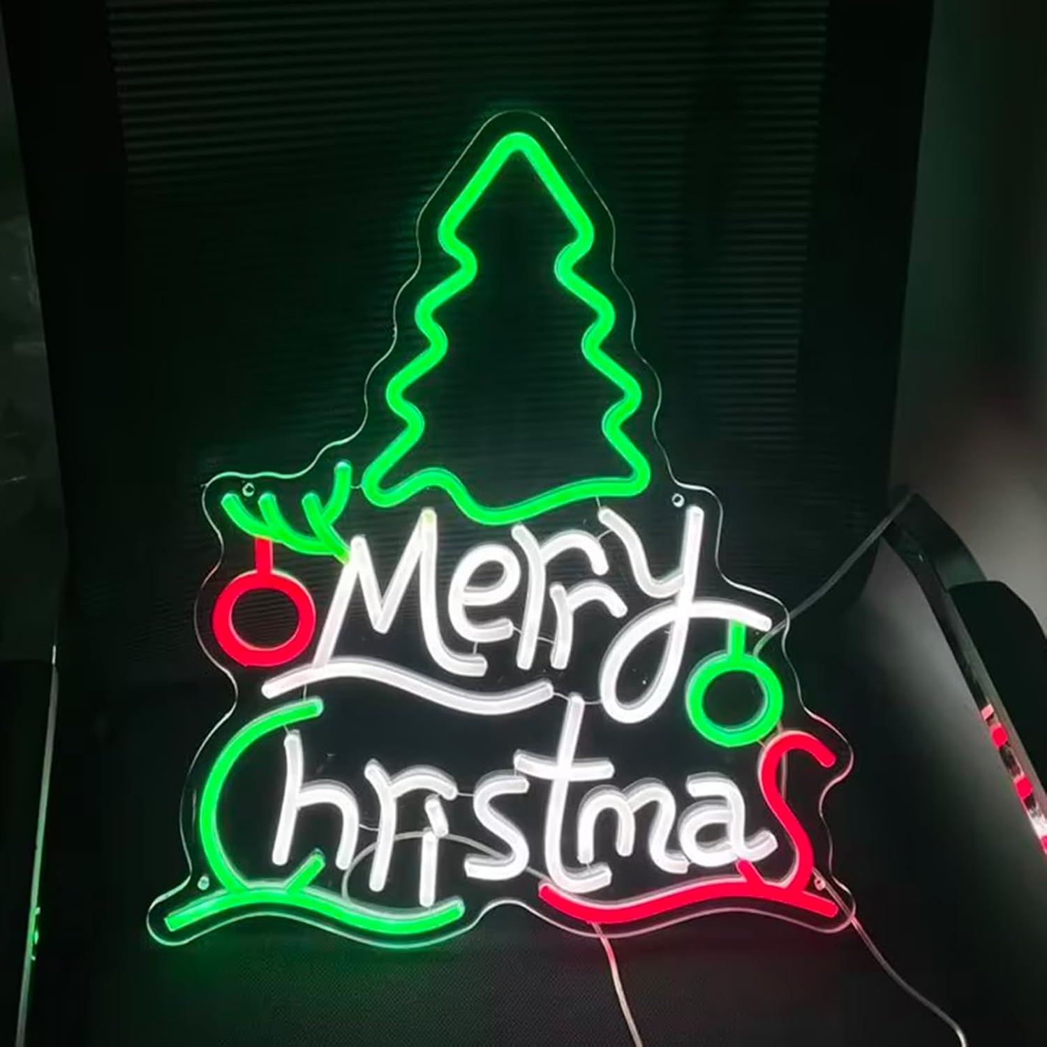 Neon Sign, Merry Christmas Neon Light Signs with Switch, Multicolor LED Neon Light Sign Acrylic Art Wall Decor for Bedroom Wall Decor Game Room Party Decoration - 48 × 42CM