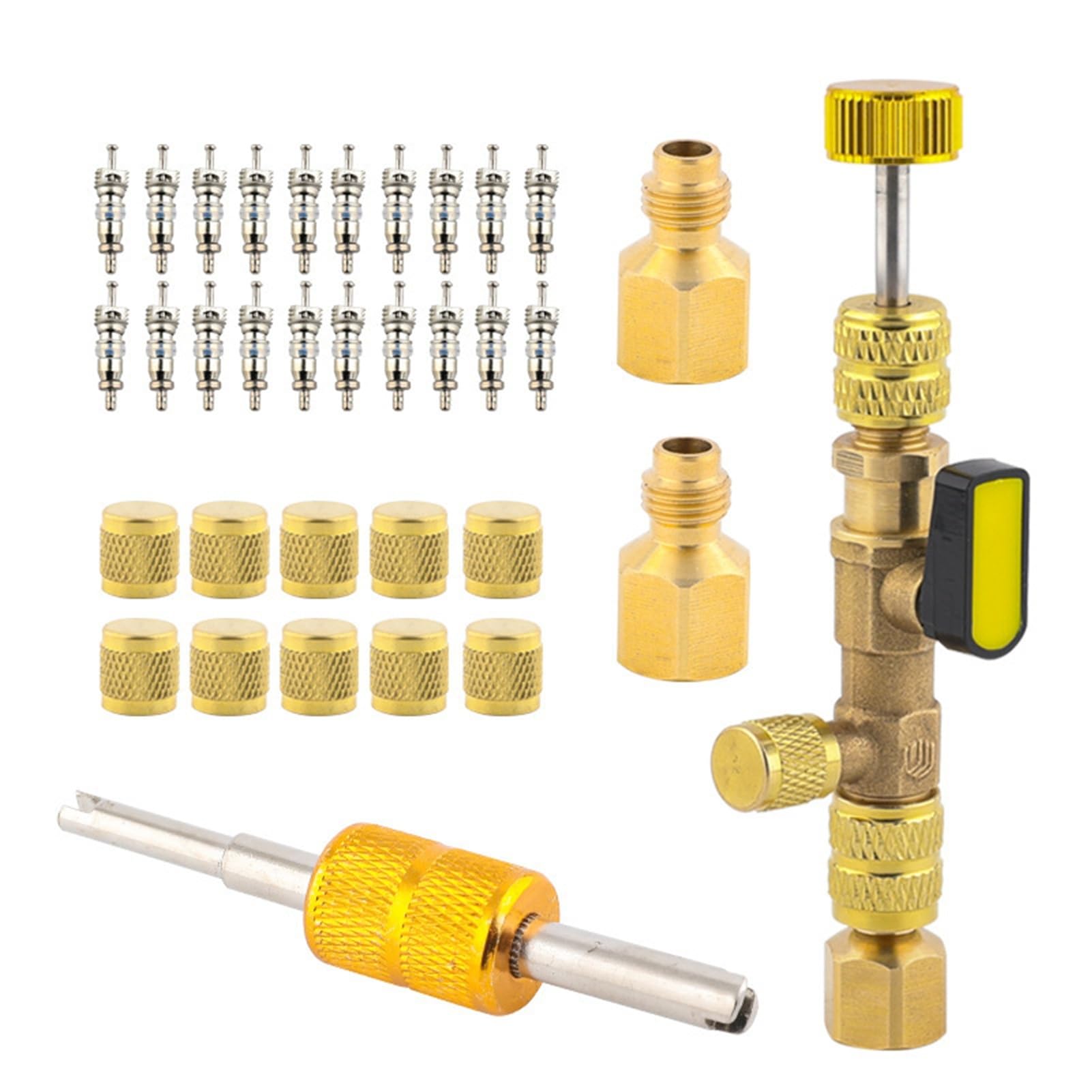 HVAC A/C Valve Core Remover Tool Leak Free Refrigerant Maintenance Kit