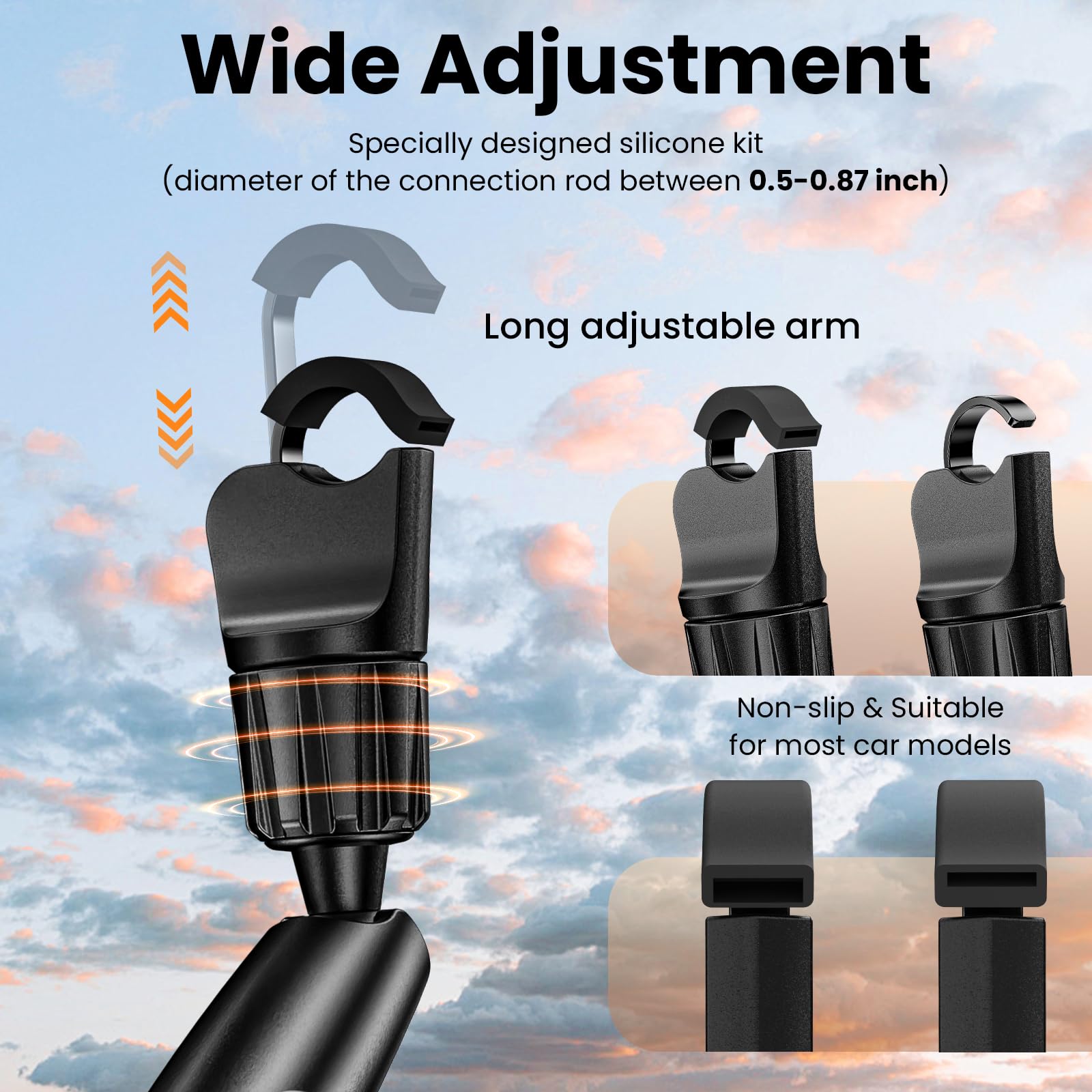 Soporte para teléfono de Coche, Espejo retrovisor, Soporte Giratorio de 360°, Compatible con Todos los teléfonos celulares iPhone y Android de 4 a 7 Pulgadas