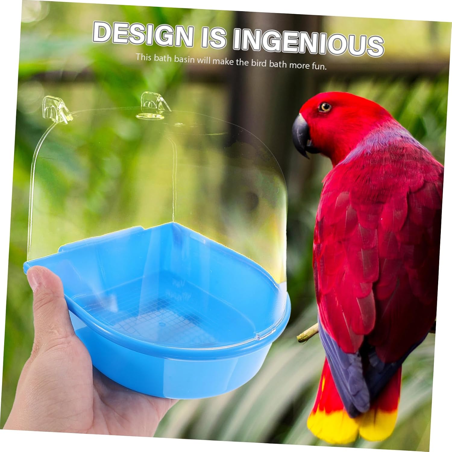 Yardwe Creative Plastic Bird Bath for Cage Parrot Shower Container Material for Birds Like Multifunctional Accessory for Indoor Parrots