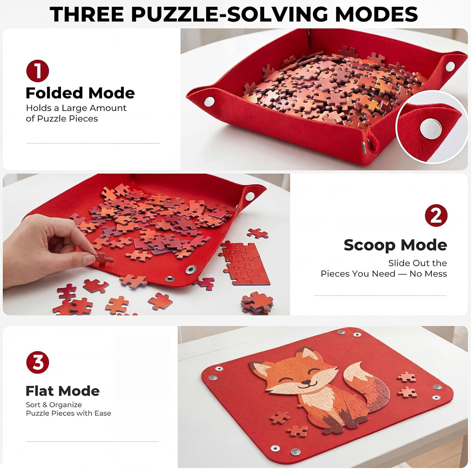 4PCS Large Puzzle Sorting Trays 11.8" x 9.2", Stackable Puzzle Organizer for Sorting 1000 Pieces up to 4000 Pieces, Portable Jigsaw Puzzle Accessories, Color-Coded Puzzle Piece Storage
