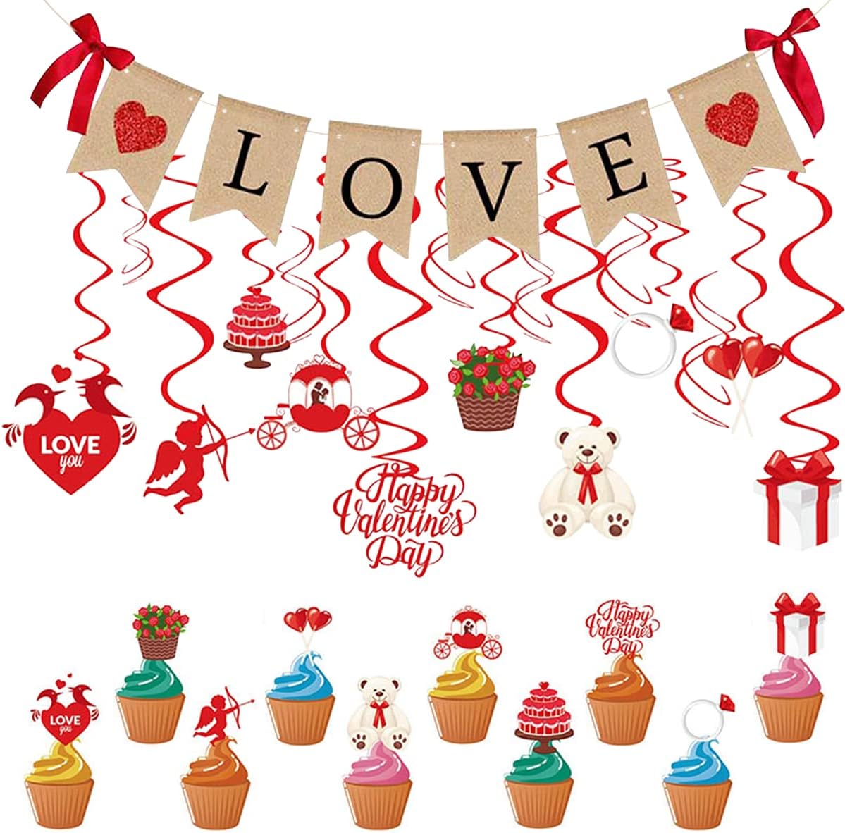 Valentines Day Decoration Kit, Valentines Day Decor 1Pcs Love Bunting