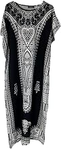 New Womens Long Maxi Cotton Kaftan Dress Summer Dashiki African Beach Cover One Size