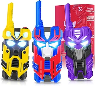 Transform Toys Walkie Talkies for Kids, 3 Pack with Cool Light-Up Eyes & 2500 FT Range, Outdoor Camping Toys, Birthday Gifts for Boys Girls Ages 3-12