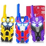 Transform Walkie Talkies for Kids Robot Toys, 3 Pack with Cool Light-Up Eyes & 2500 FT Range, Outdoor Camping Toys, Birthday Gifts for Boys Girls Ages 3-12