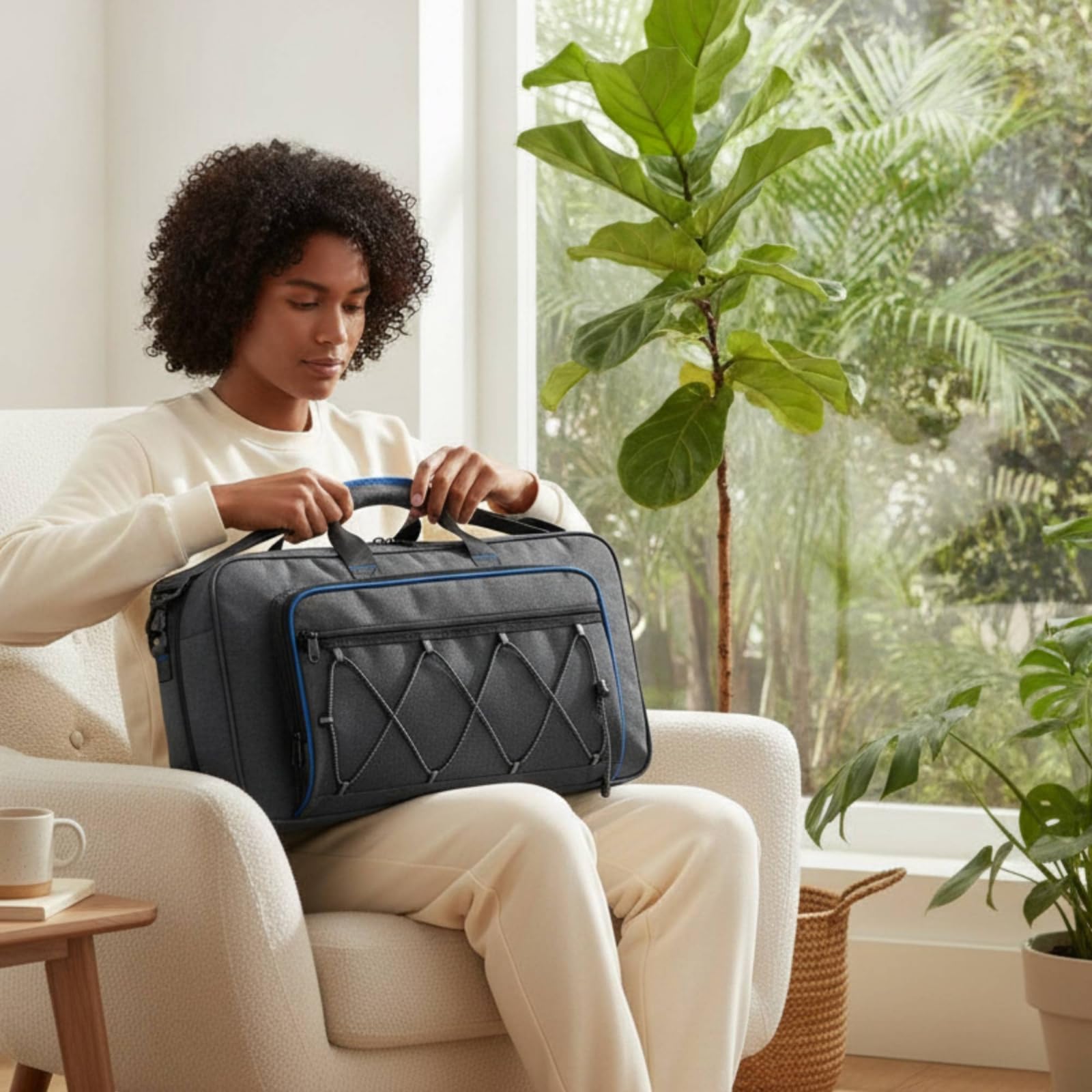 Baoblaze Borsa per Controller Dj Custodia Case Borsa Tracolla Zaino Sacca Organizzatore con Schiuma Antiurto E Tessuto Oxford Resistente per Spostamenti Deposito Lavoro Mobile Performance