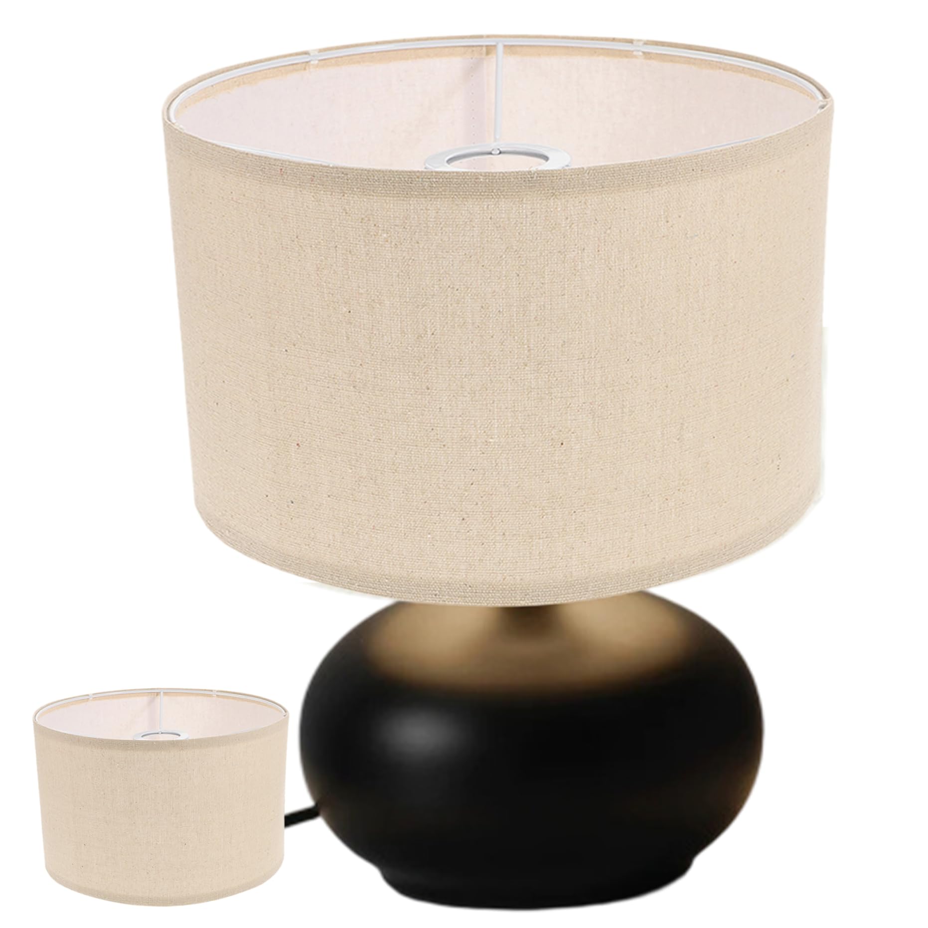 Cieirye Floor Lamp Shades Table Fine Linen Lampshade Covers Removable Washable Drum Lampshades for Bedside Lamp Table Floor 7.86x7.86x7.07 Inch Khaki