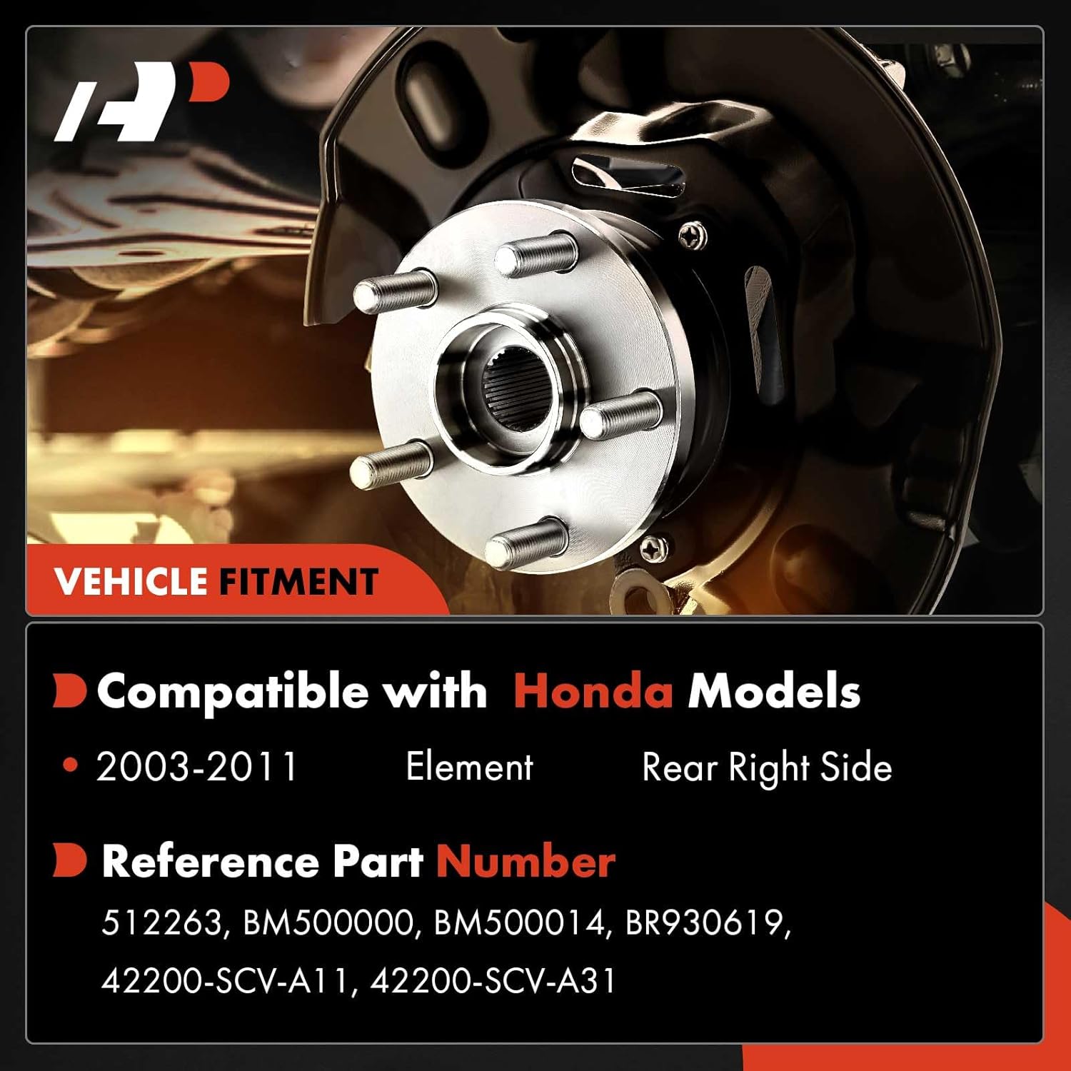 A-Premium Rear Right Wheel Bearing and Hub Assembly Compatible with Honda Element 2003-2011