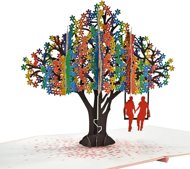CUTPOPUP LGBT Couple Card, 3D Anniversary Card Pop Up (LGBT Gay Heart Tree) UK