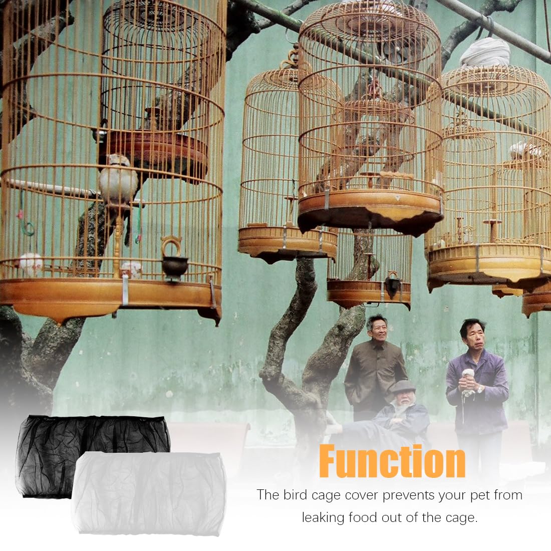 Copertura Per Gabbia Uccelli TSLRSA - 2 Pezzi Rete Espandibile 88-166cm - Antipolvere E Traspirante - Foto 3