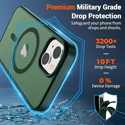 Miniatura 998 de SUPFINE Funda magnética para iPhone 11 (compatible con MagSafe) (protección contra caídas de grado militar), translúcida mate a prueba de golpes