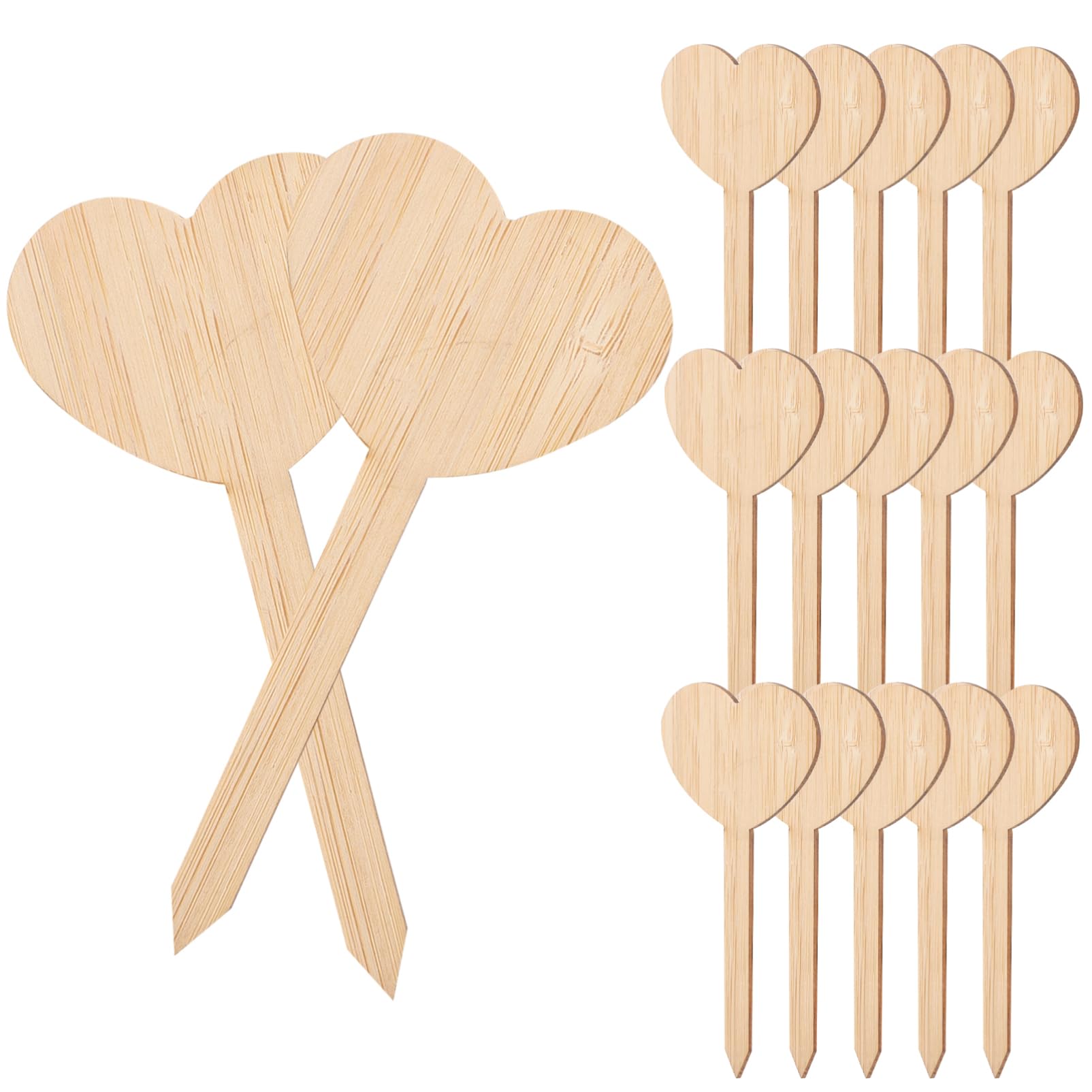 Toddmomy 80pezzi Etichette Legno Per Piante Forma Di Cuore Segnaletica Giardinaggio Per Vasi e Facili Da Scrivere e Inserire Nel Terreno Decorazioni Per Esterni e Interni