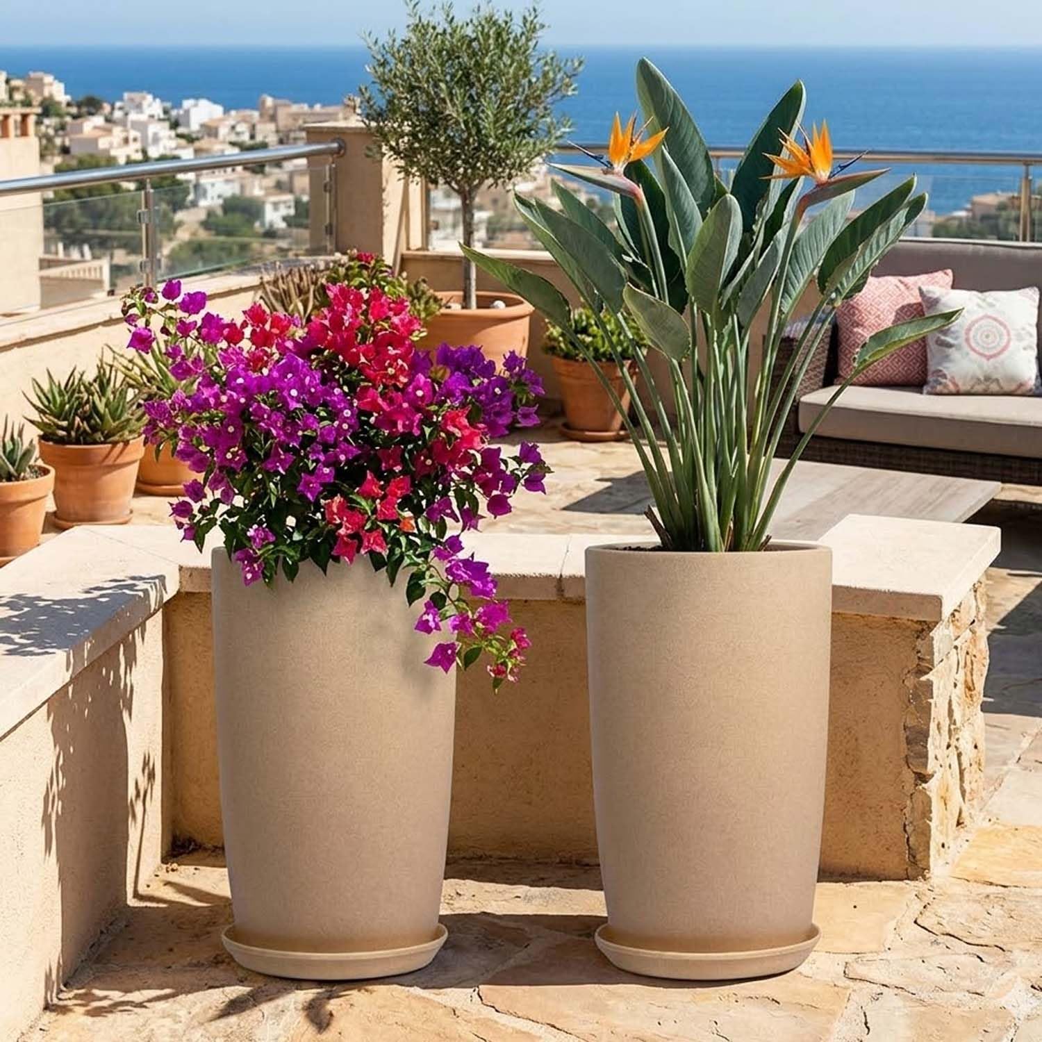 Go Hooked Tower Pots - 4 Pack, Indoor Outdoor Planters -12 Go Hooked Tower Pots - 4 Pack, Indoor Outdoor Planters -12