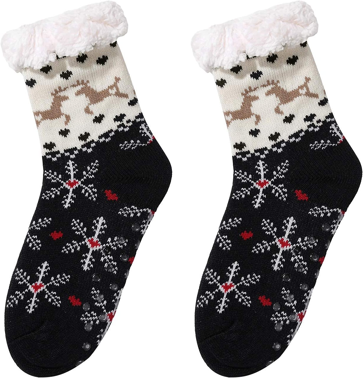 Chassic Sherpa Lined Slipper Socks for Women, Non-Slip Cozy Winter House Socks, Soft Fuzzy Socks, Christmas Gifts for Women & Ladies Stocking Stuffers - Image 7