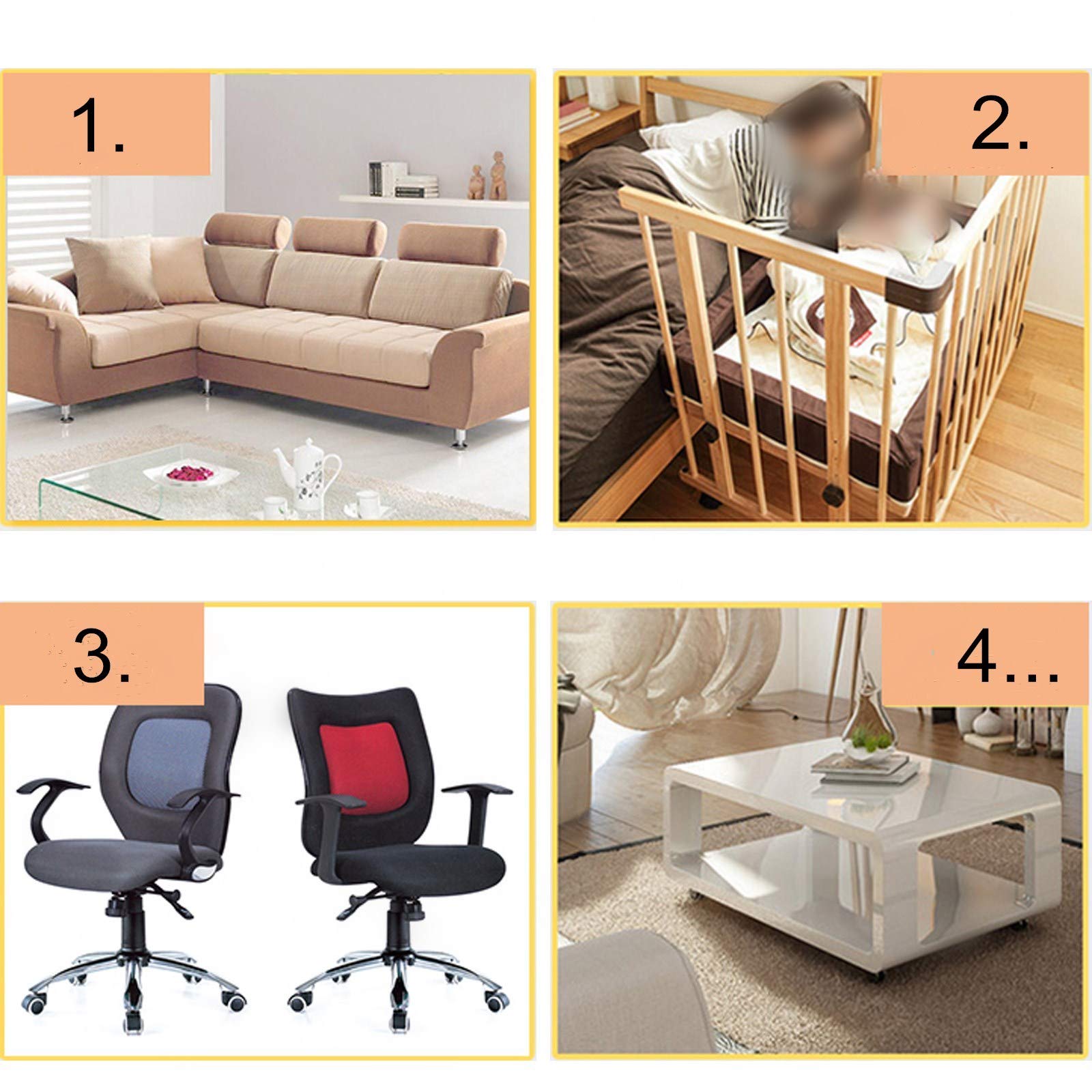 Möbel-Lenkrollen, 1,5 Zoll 39 mm Gewindeschaft-Lenkrollen, Kugel-Lenkrollen, Nylon-Möbelrollen, bewegliche Rollen, Ersatz for Sofa, Kinderwagen, Couchtisch, Schafthöhe 15 mm, 4er-Set (M1 ( Size : M8 )