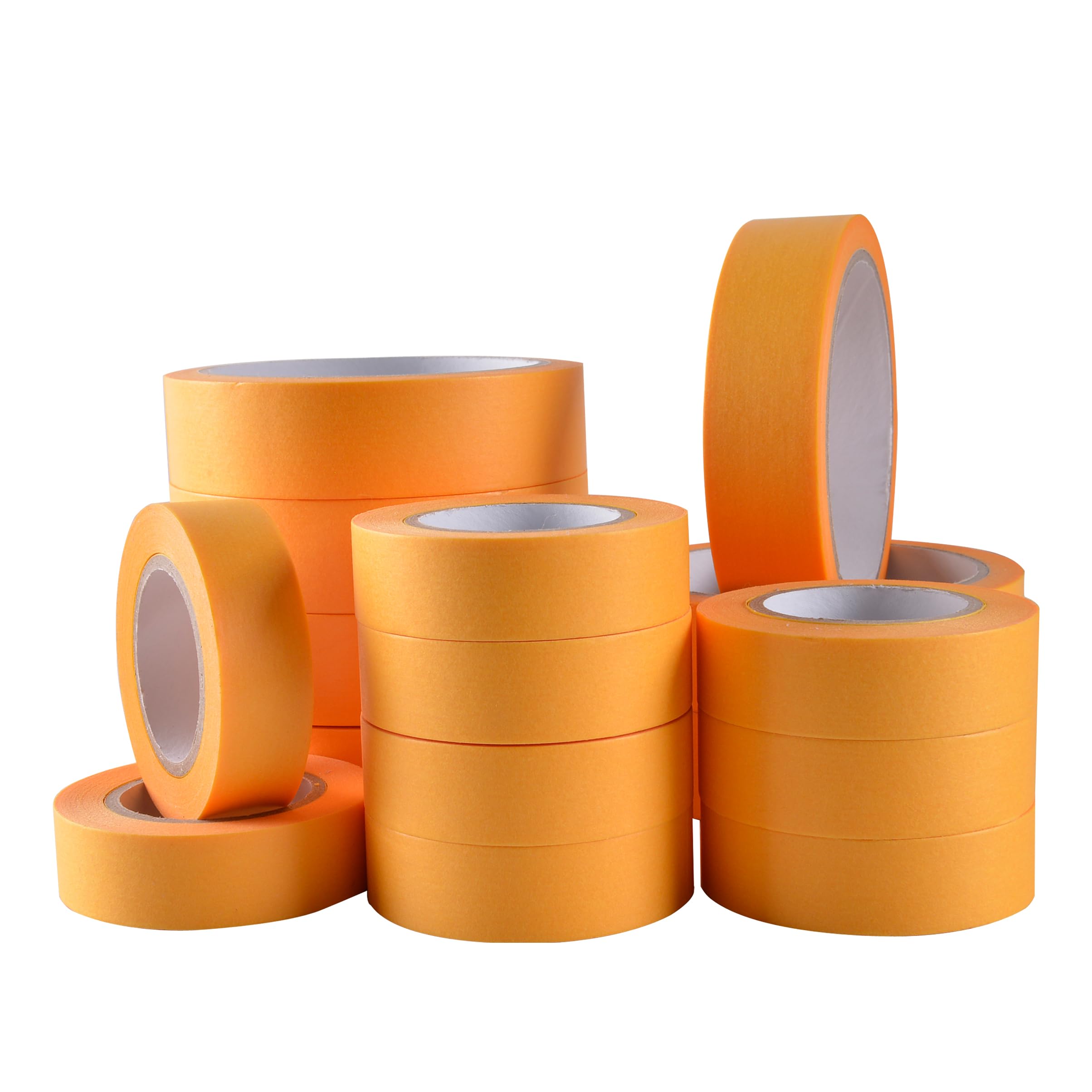 Goldband Malerkrepp Kreppband 24xRollen 48mm x 50m, Profi Malerband Abdeckband, Selbstklebend Gold Washi Tape Klebeband Malertape (24, 48MM*50M)