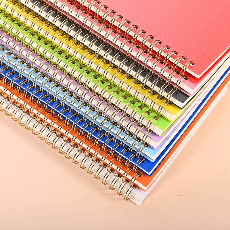 Nvzi -b - Paquete de 6 cuadernos en espiral – Lindo cuaderno forrado B5 pulgadas cubierta de plástico impermeable, 60 hojas/120 páginas – Diarios para estudio y notas, azul